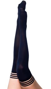 Kixies Selma Navy Opaque Thigh High Tights Size A Hosiery